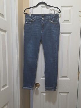 Judy Blue Dark Medium Blue Ankle Crop Jeans